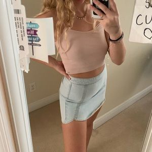 Light washed denim skirt